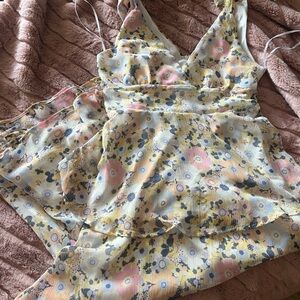 Lulu's Floral Maxi Dress - Yellow and Pink